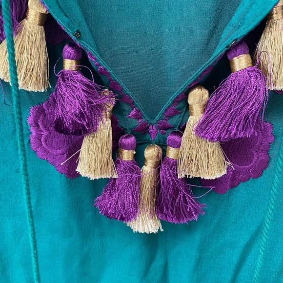 NWT Figue Long Green Embroidered Silk Kimono Kaftan Dress Lola S RRP $1,495.00 - Picture 6 of 13